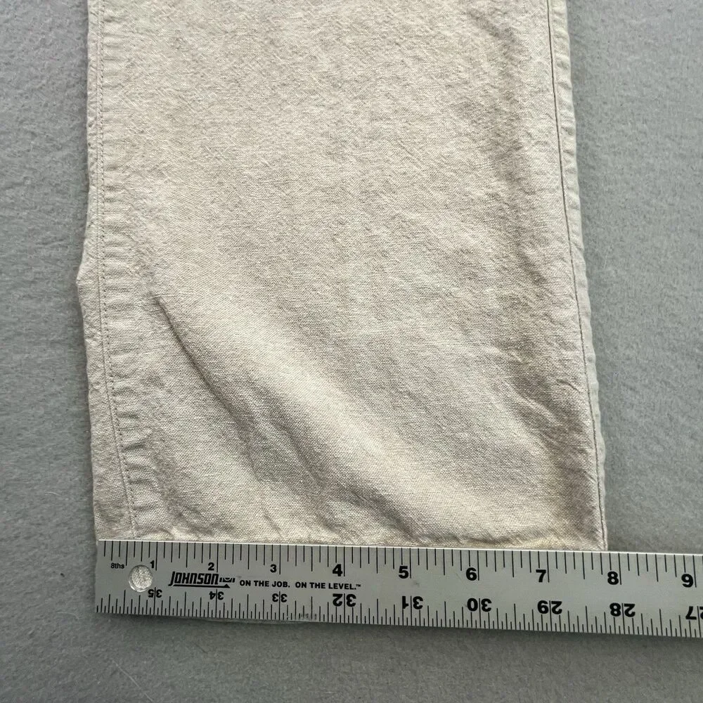 Old Navy 90's Straight Pants Men's 36x32 Sand Beige Linen Blend Khaki Beach